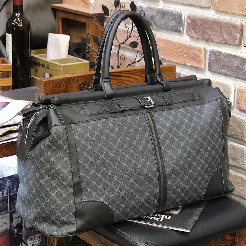 Luxury Bags For Travel - Fashion Plaid Travel Bag Men Handbag
