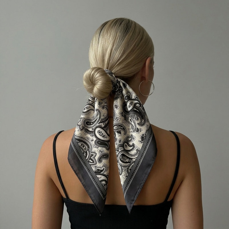 Luxury Bags In China - Luxury Satin Square Scarf Paisley Print