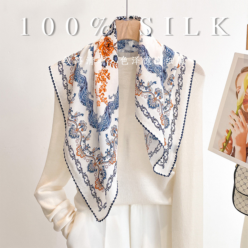Luxury Bags In China - Luxury 100% Mulberry Silk Square Scarf