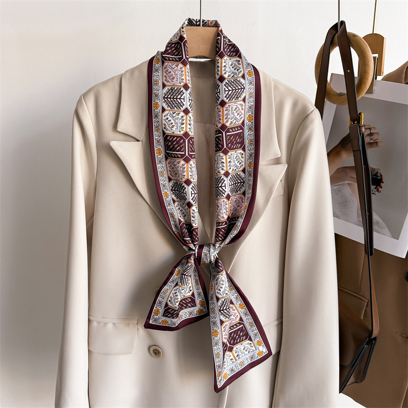 Luxury Bags In China - 12*145cm Small New Double-Layer Silk Scarf