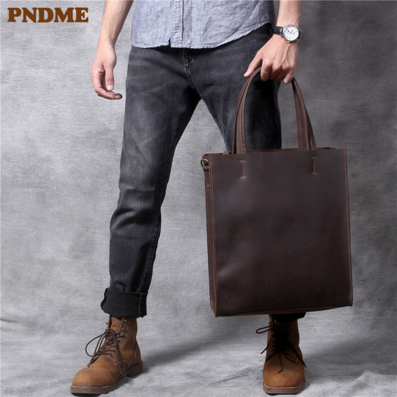 Vintage genuine leather men ha - Luxury Bags For Laptop 评论和价格