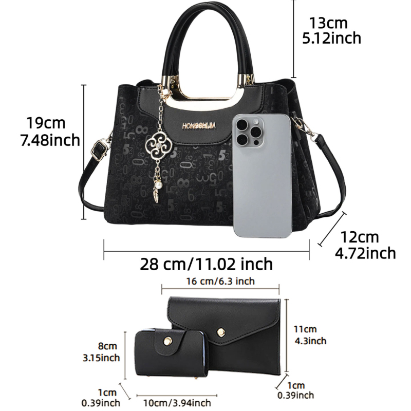 3-piece Fashion Women's Handba - Luxury Bags Casual 评论和价格