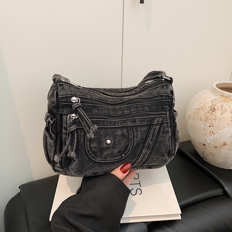 Street Style Retro Blue Denim  - Luxury Bags Vip 评论和价格
