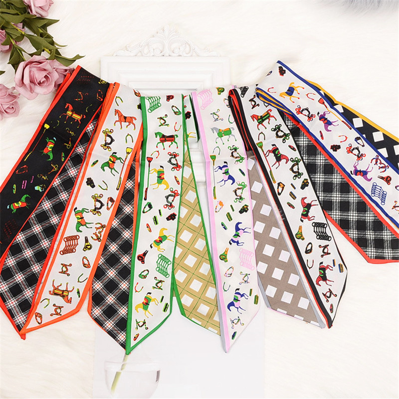Horse Plaid Skinny Scarf Women - Luxury Bags Casual 评论和价格