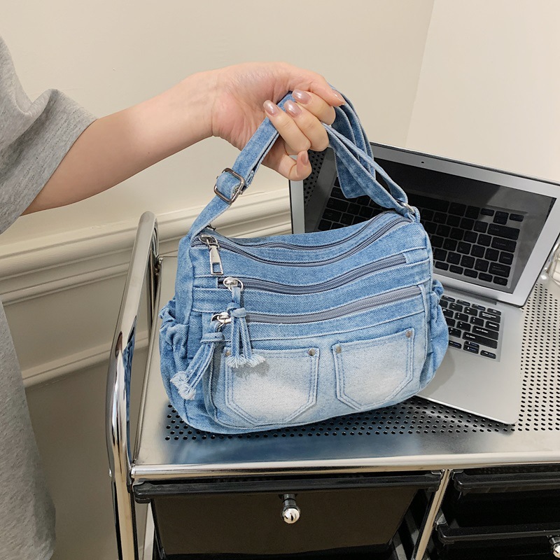 Korean Fashion Washed Denim Co - Luxury Bags Vip 评论和价格