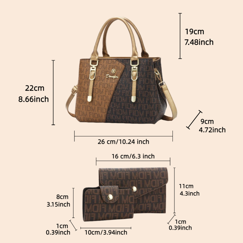 3-piece women's bag set, luxur - Luxury Bags Casual 评论和价格