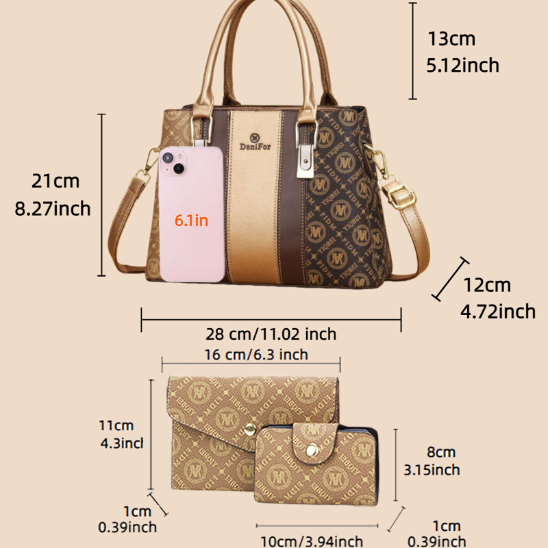 3-piece set of women's handbag - Luxury Bags Casual 评论和价格