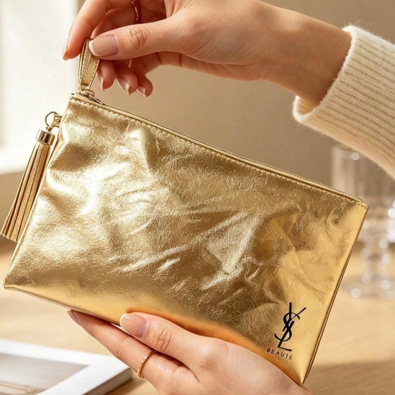 YSL Golden Cosmetic Bag, Porta - Luxury Bags For Travel 评论和价格