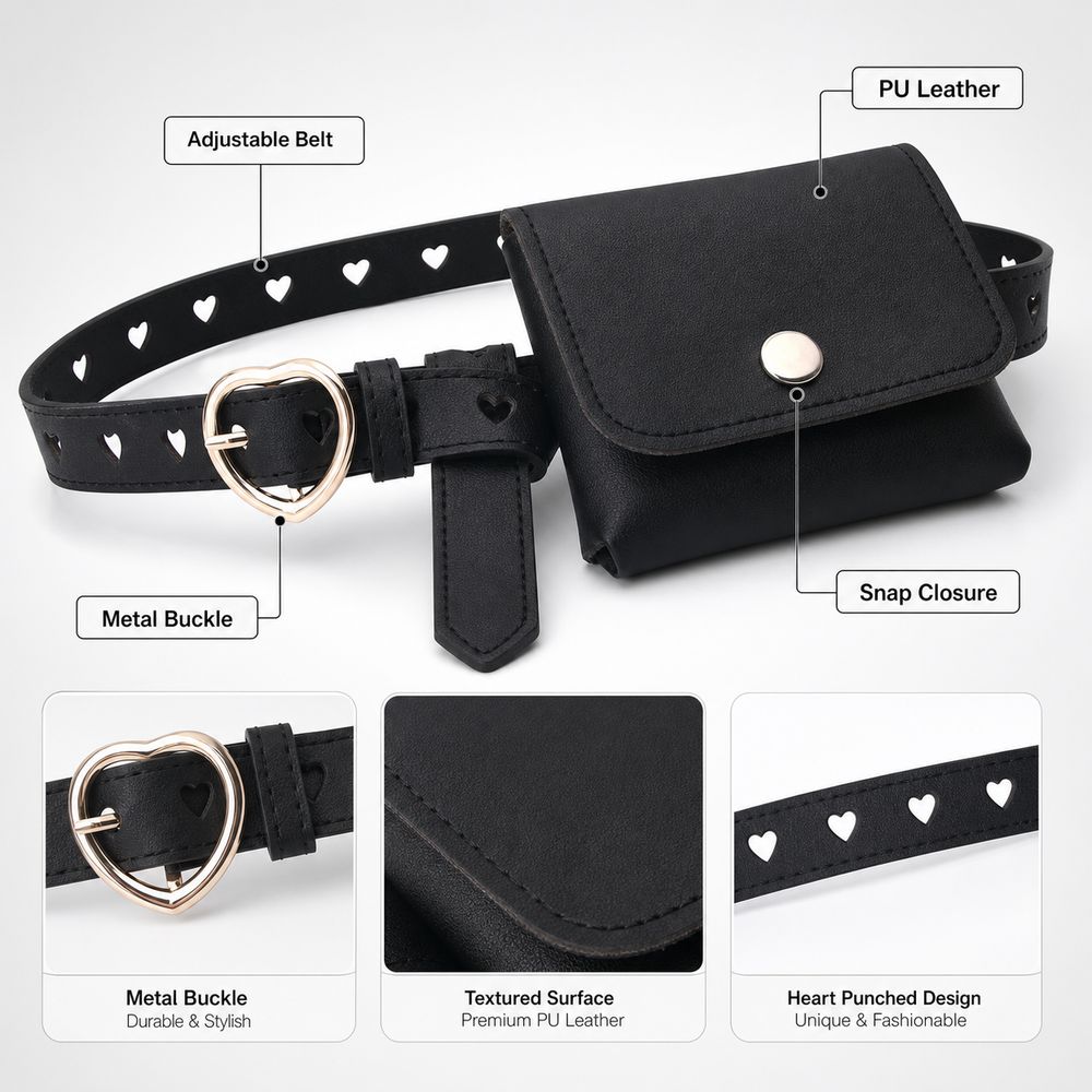 New PU Leather Women Waist Bag - Belt Bag Leather Wide 评论和价格