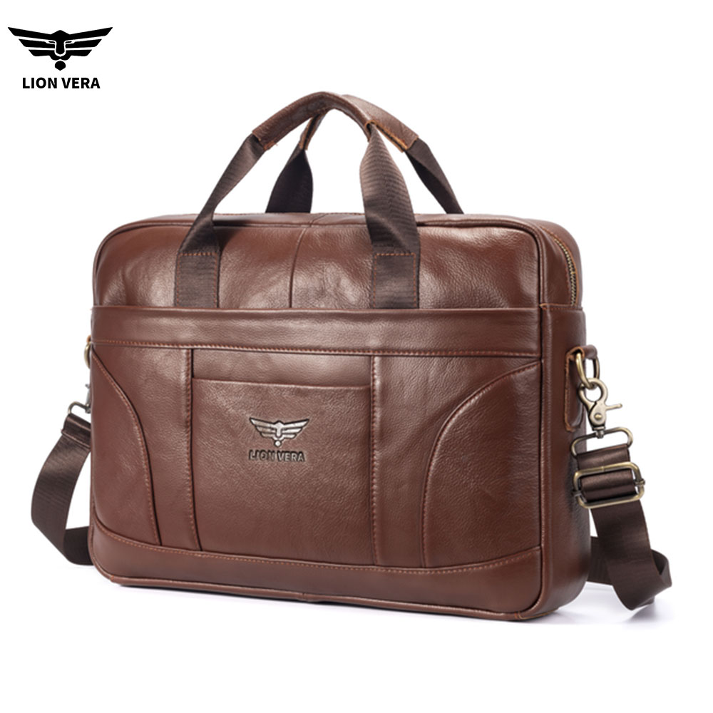 LION VERA Genuine Leather Buss - Luxury Bags For Laptop 评论和价格