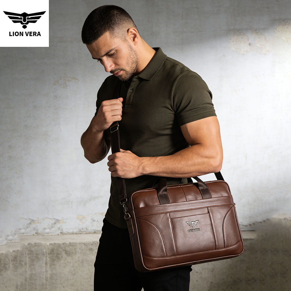 LION VERA Genuine Leather Buss - Luxury Bags For Laptop 评论和价格